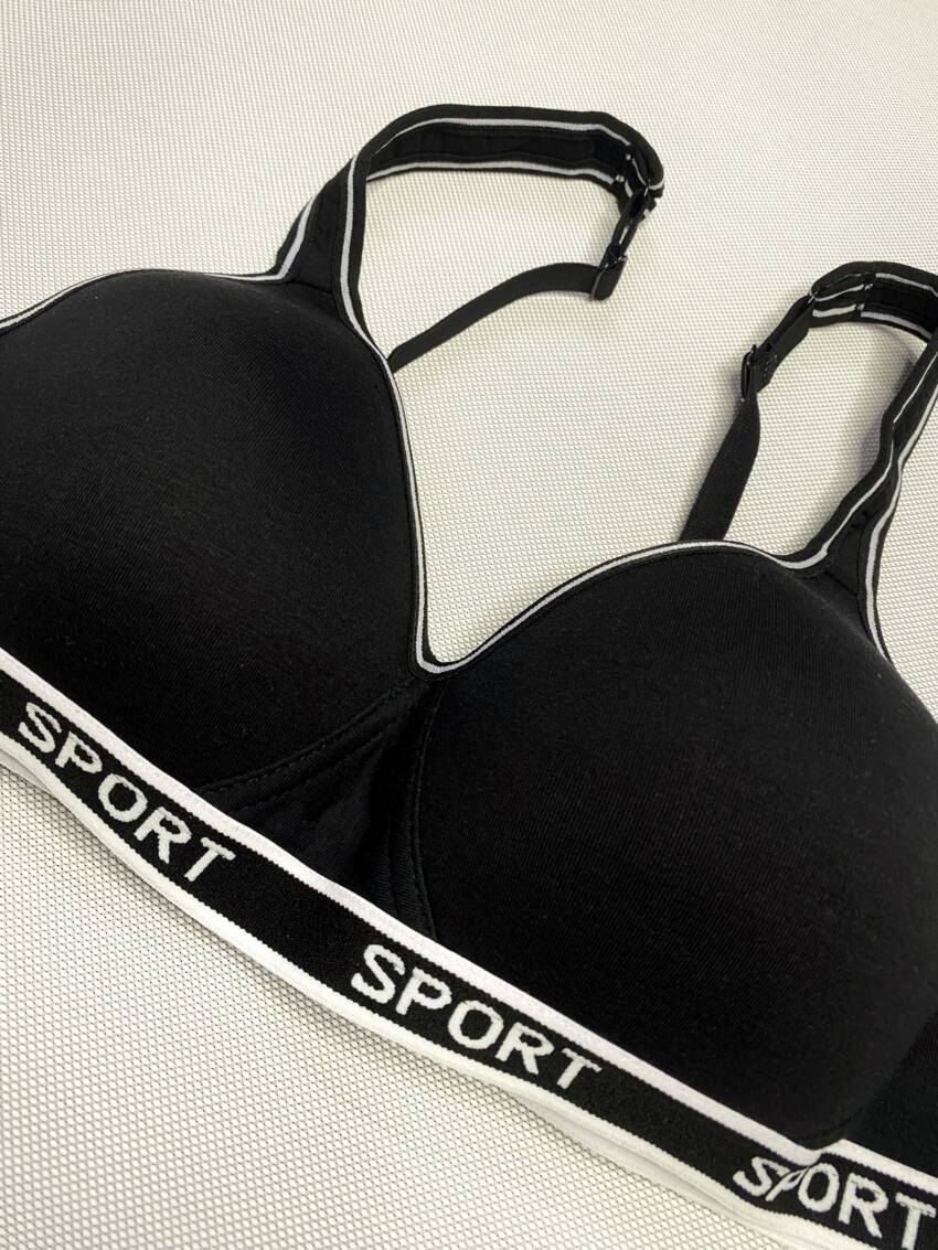 Women's Black Sports Bra - Comfortable & Supportive Activewear - Image 4