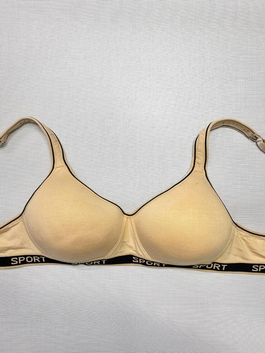 Women's Beige Sports Bra - Comfortable & Supportive Activewear - Image 3