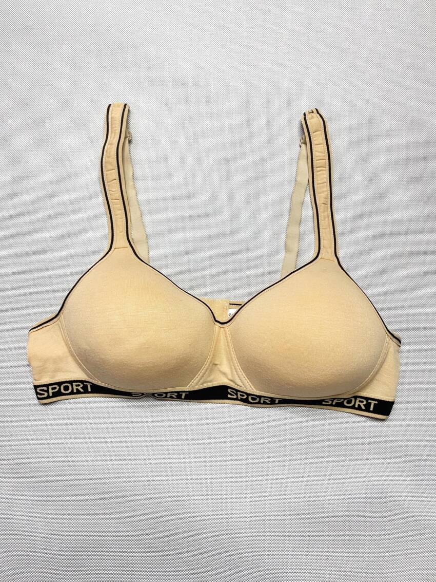 Women's Beige Sports Bra - Comfortable & Supportive Activewear - Image 2