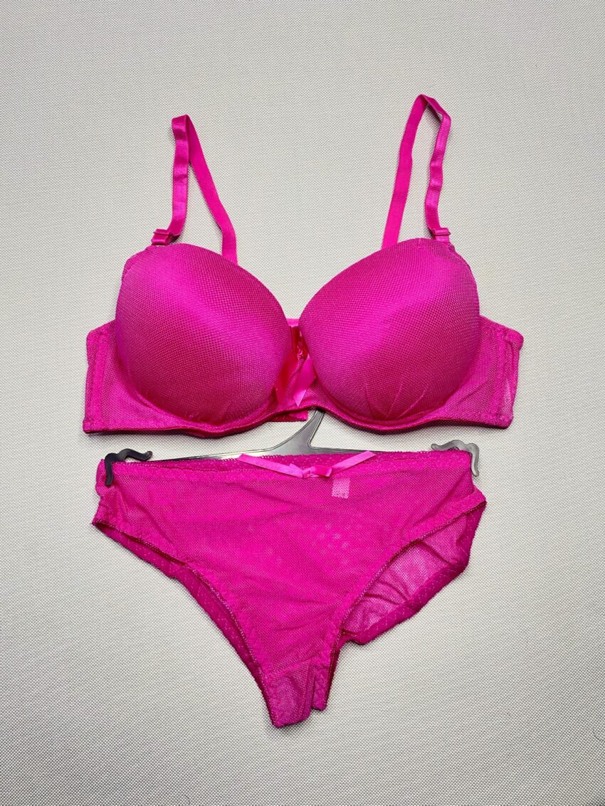 Elegant Pink Push-Up Padded Bra & Panty Set