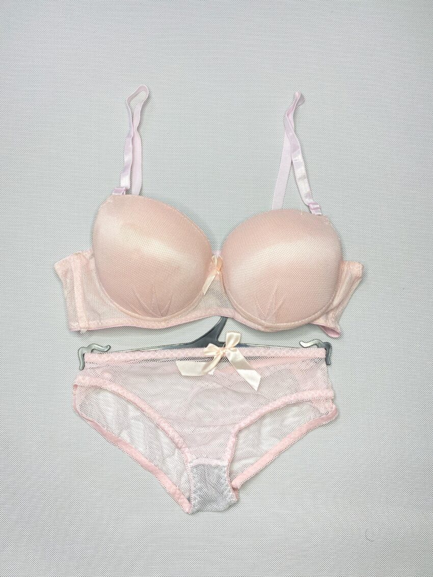 Elegant Baby Pink Push-Up Padded Bra & Panty Set