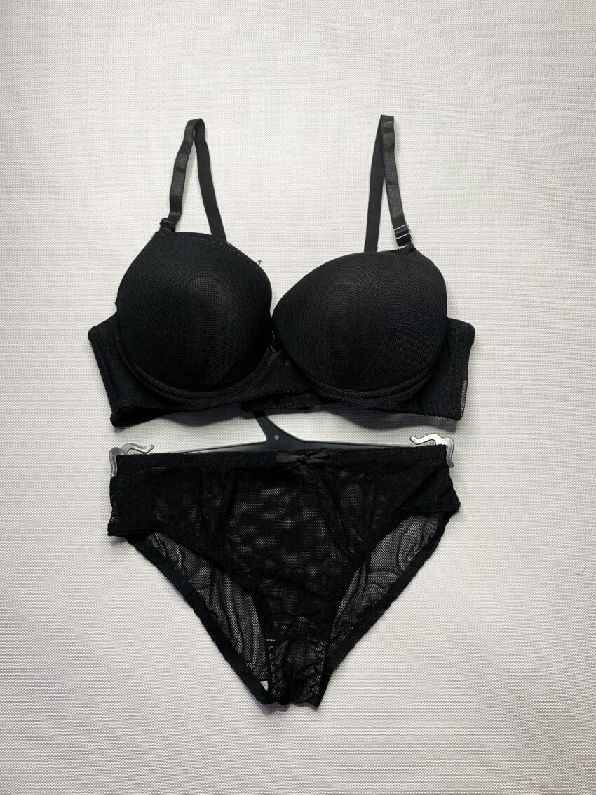 Elegant Black Push-Up Padded Bra & Panty Set