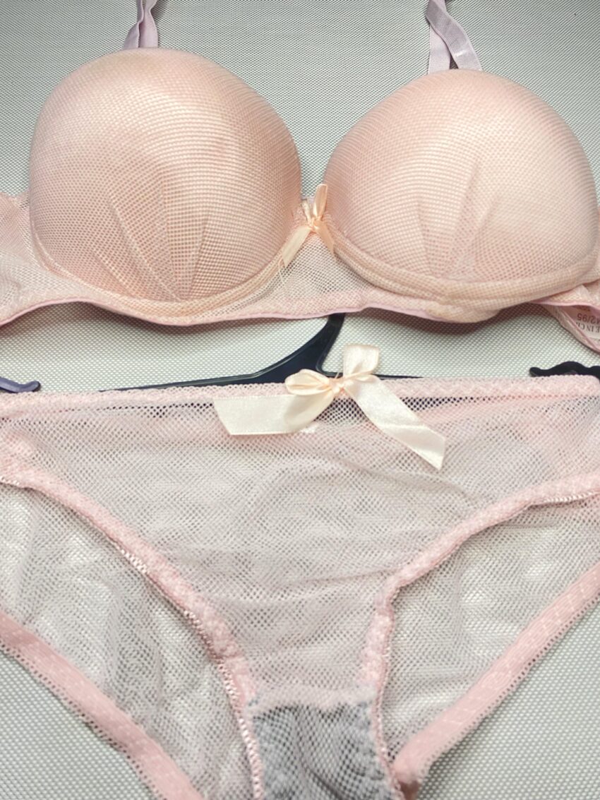 Elegant Baby Pink Push-Up Padded Bra & Panty Set - Image 2