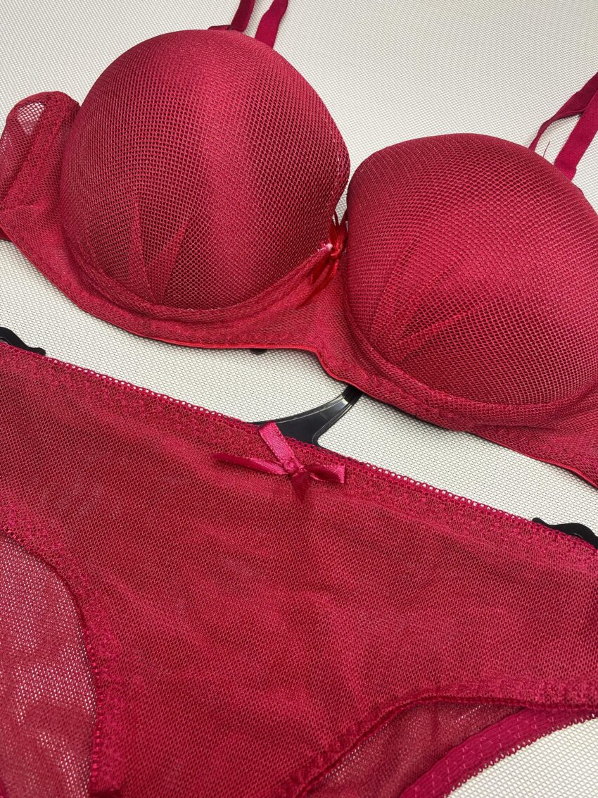 Elegant Maroon Push-Up Padded Bra & Panty Set - Image 2