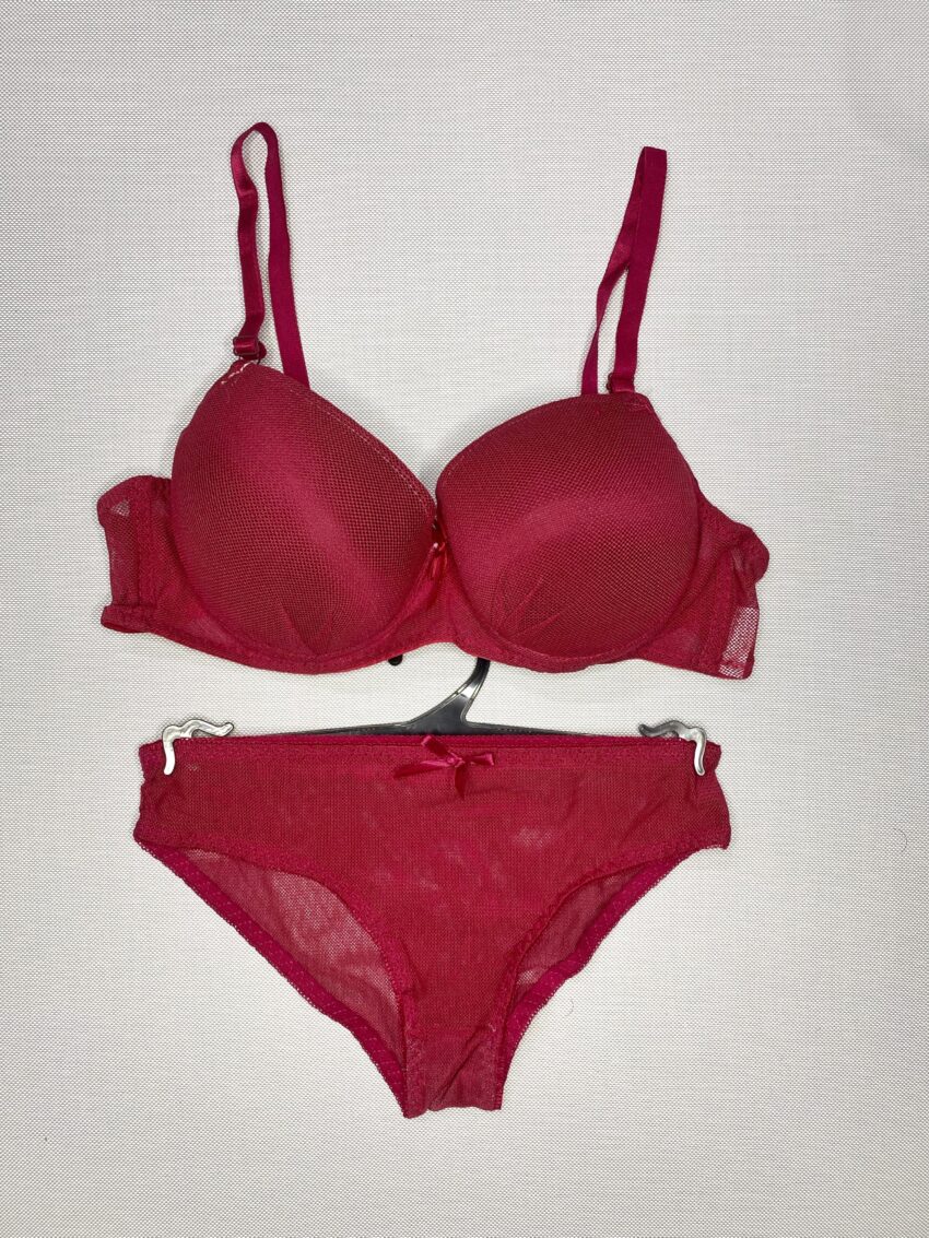 Elegant Maroon Push-Up Padded Bra & Panty Set