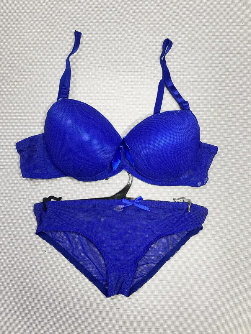 Elegant Blue Push-Up Padded Bra & Panty Set